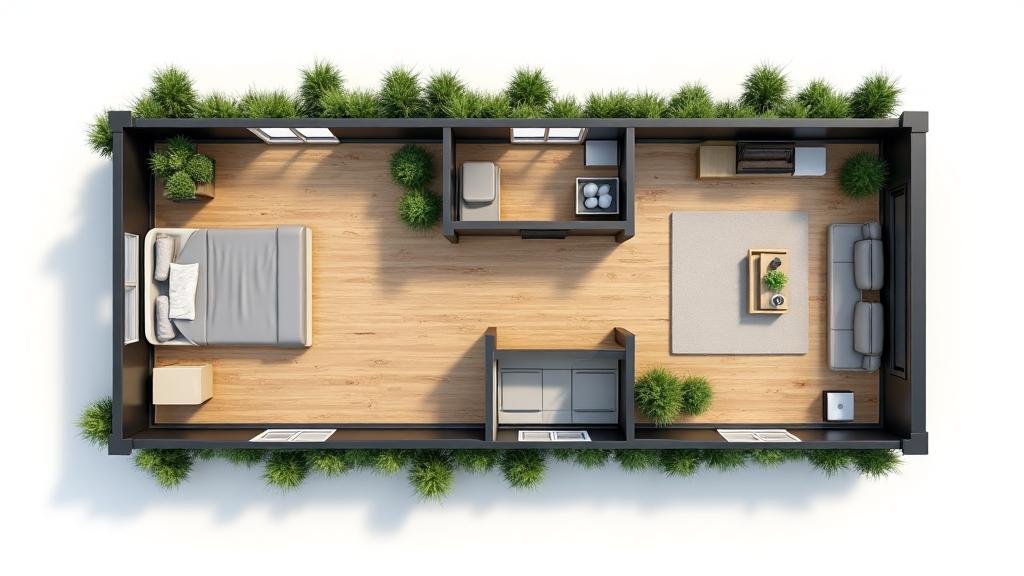 Ejemplo de casa contenedor de 60 m²